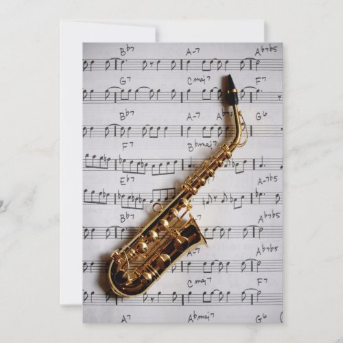 Music Party Saxophone Jazz Customizable Invitation