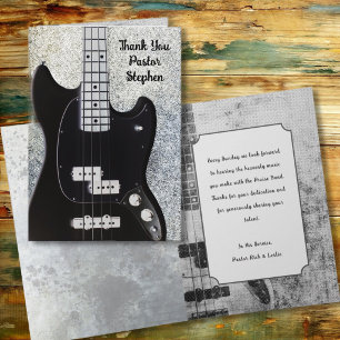 Music Pastor Appreciation Guitar Thank You Card