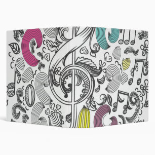 Music pattern 3 ring binder