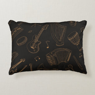 Music pattern accent pillow