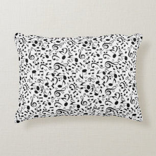 Music pattern accent pillow