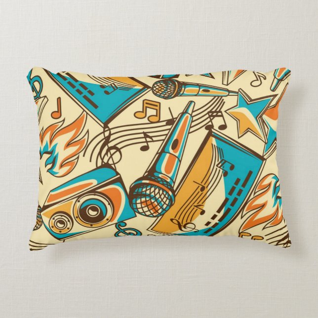 Music pattern accent pillow (Front)