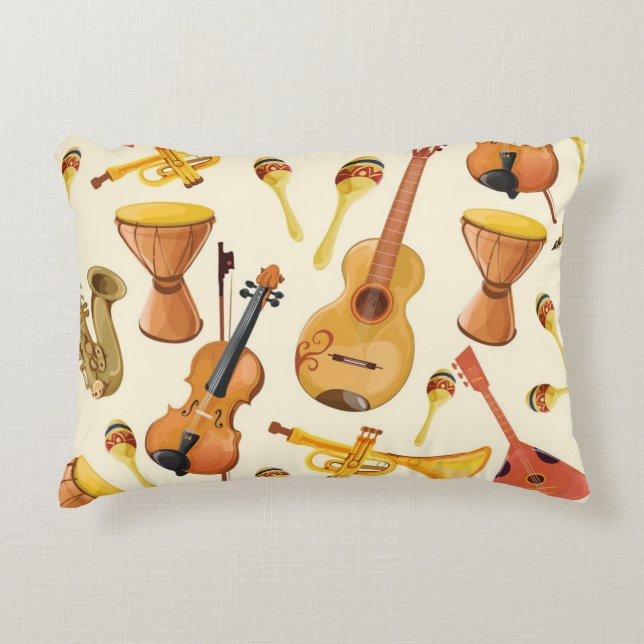 Music pattern accent pillow (Front)