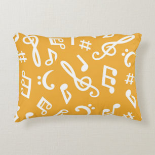 Music pattern accent pillow