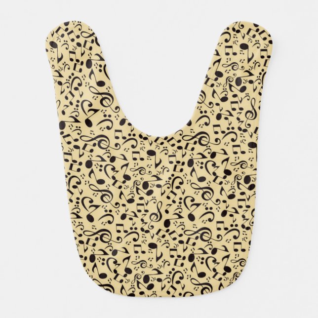 Music pattern baby bib (Front)