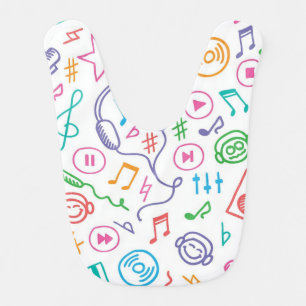 Music pattern baby bib