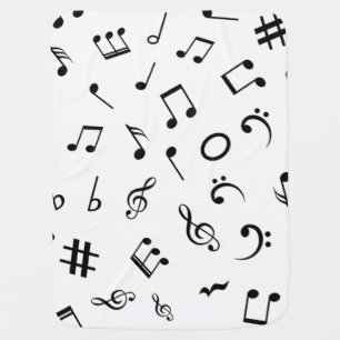 Music pattern baby blanket