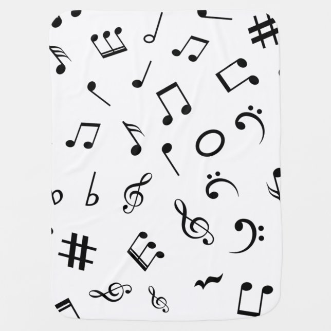 Music pattern baby blanket (Front)