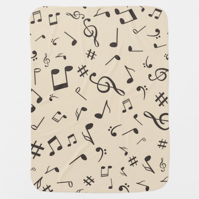 Music pattern baby blanket (Front)