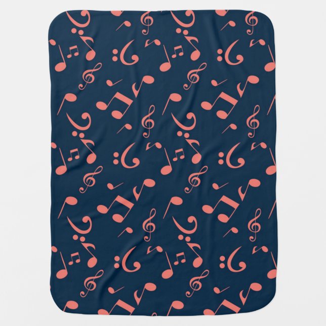 Music pattern baby blanket (Front)