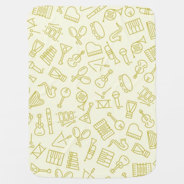Music pattern baby blanket (Front)