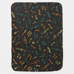 Music pattern baby blanket