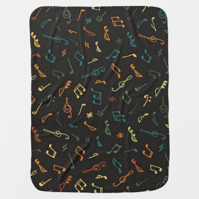 Music pattern baby blanket (Front)