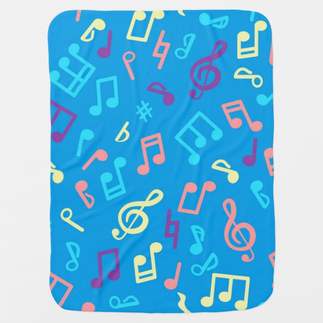 Music pattern baby blanket (Front)