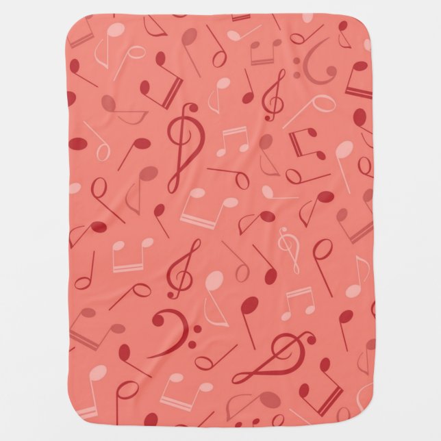 Music pattern baby blanket (Front)