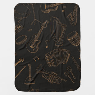 Music pattern baby blanket