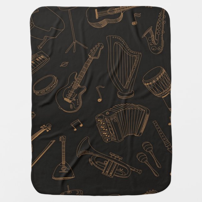 Music pattern baby blanket (Front)
