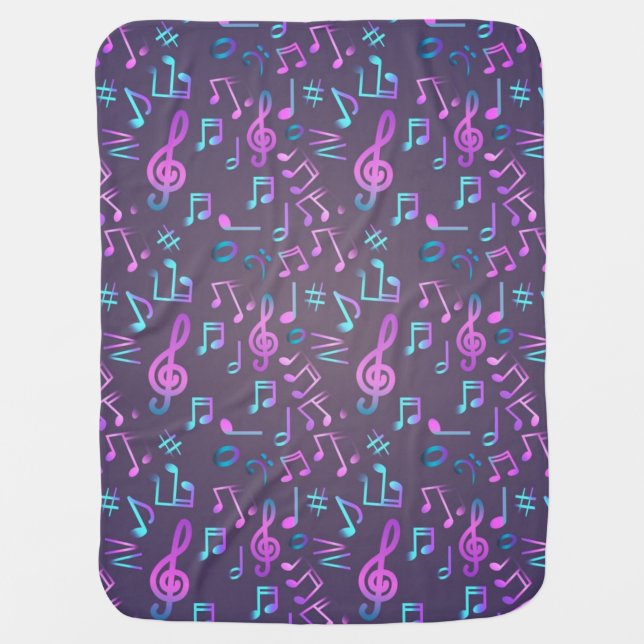 Music pattern baby blanket (Front)