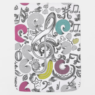 Music pattern baby blanket