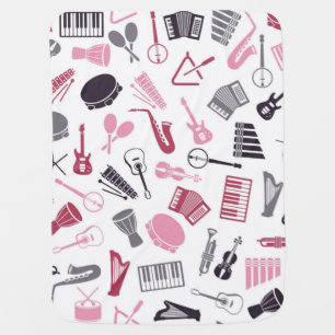Music pattern baby blanket