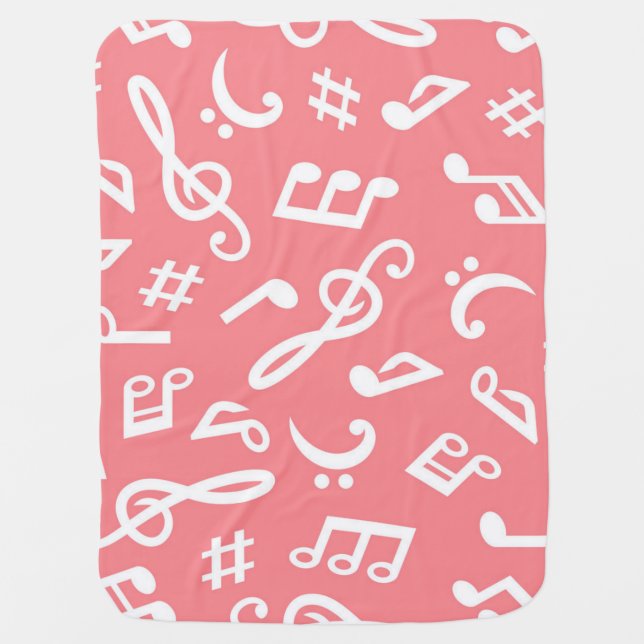 Music pattern baby blanket (Front)