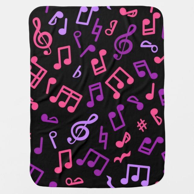 Music pattern baby blanket (Front)