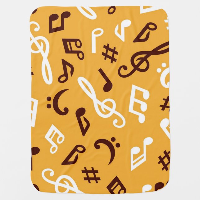 Music pattern baby blanket (Front)