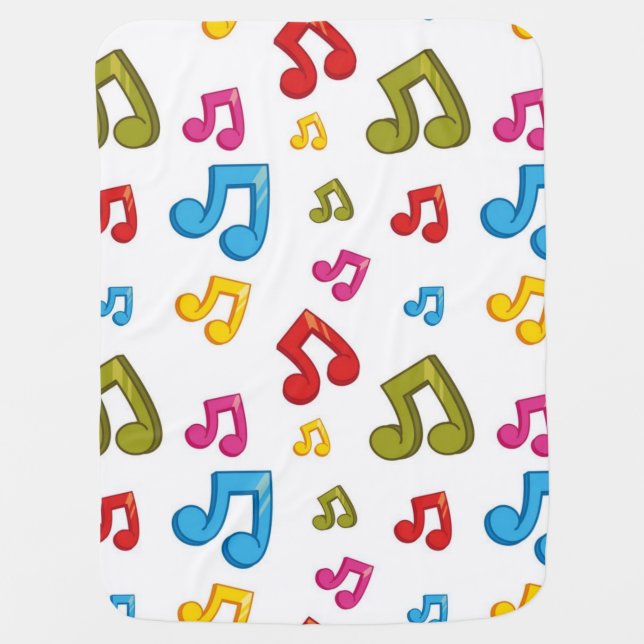 Music pattern baby blanket (Front)