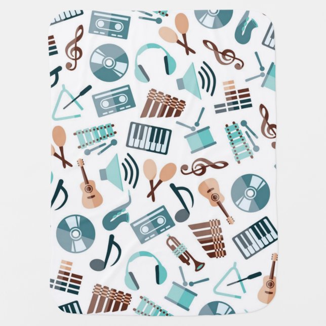 Music pattern baby blanket (Front)