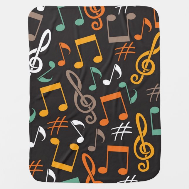 Music pattern baby blanket (Front)