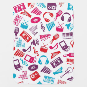 Music pattern baby blanket