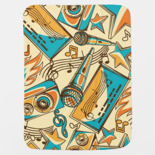 Music pattern baby blanket