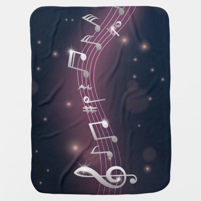 Music pattern baby blanket (Front)