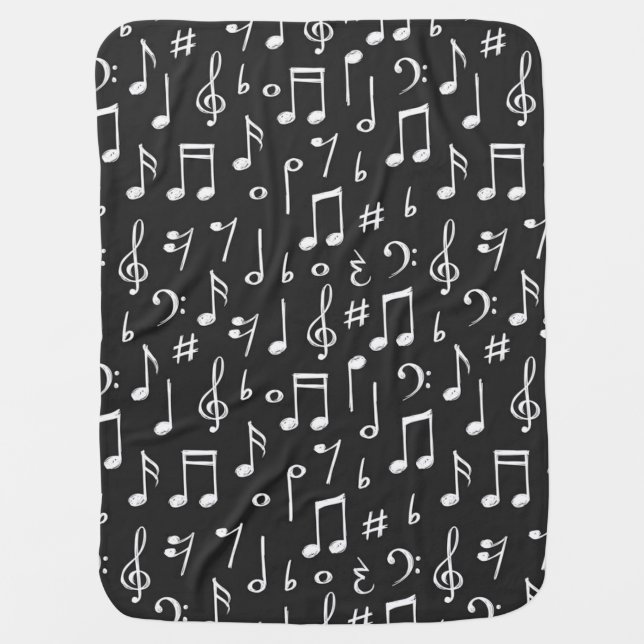 Music pattern baby blanket (Front)