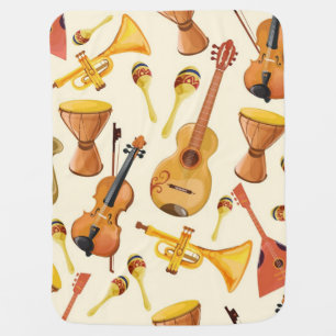 Music pattern baby blanket
