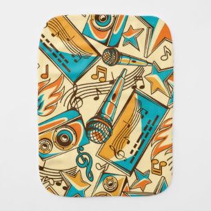 Music pattern baby burp cloth