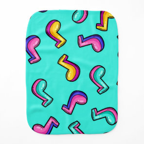 Music pattern baby burp cloth
