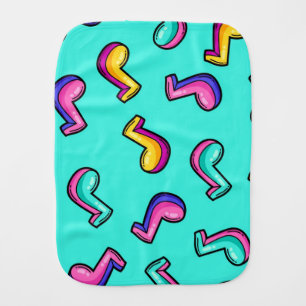 Music pattern baby burp cloth