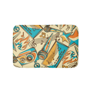 Music pattern bath mat