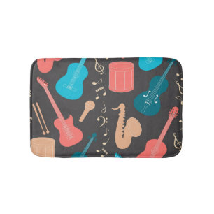Music pattern bath mat