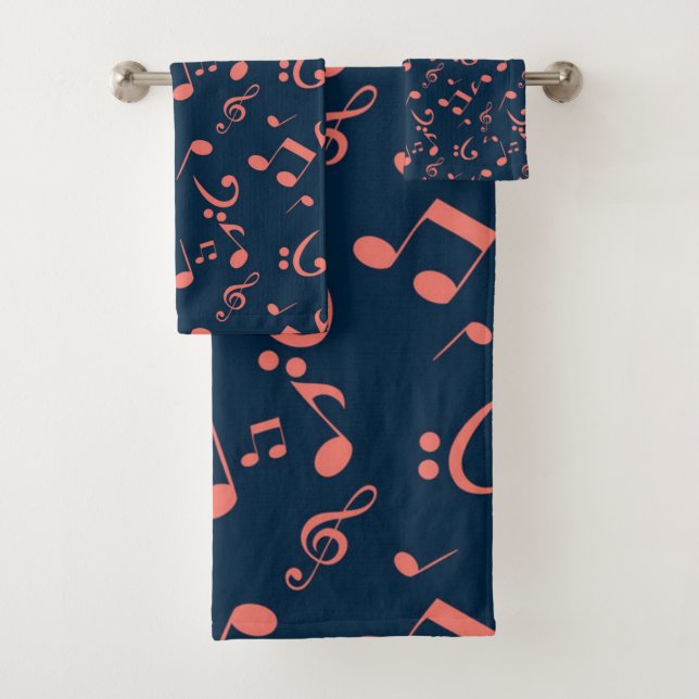 Music pattern bath towel set (Insitu)
