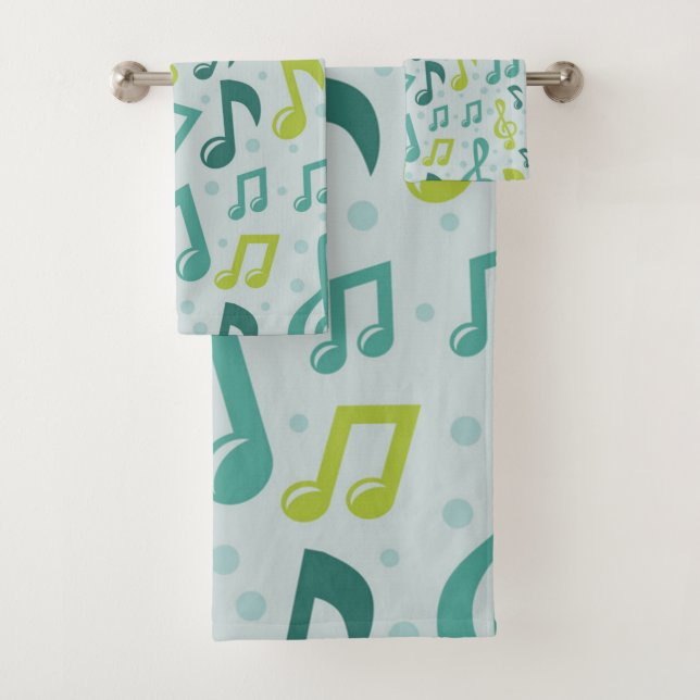 Music pattern bath towel set (Insitu)