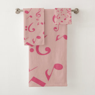 music pattern bath towel set