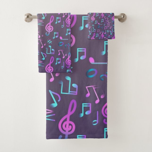 Music pattern bath towel set (Insitu)