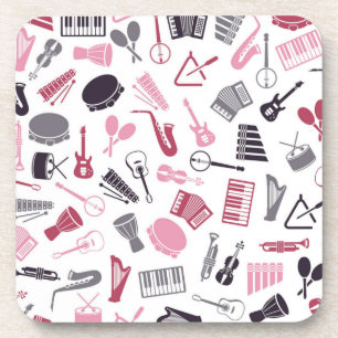 Music pattern beverage coaster