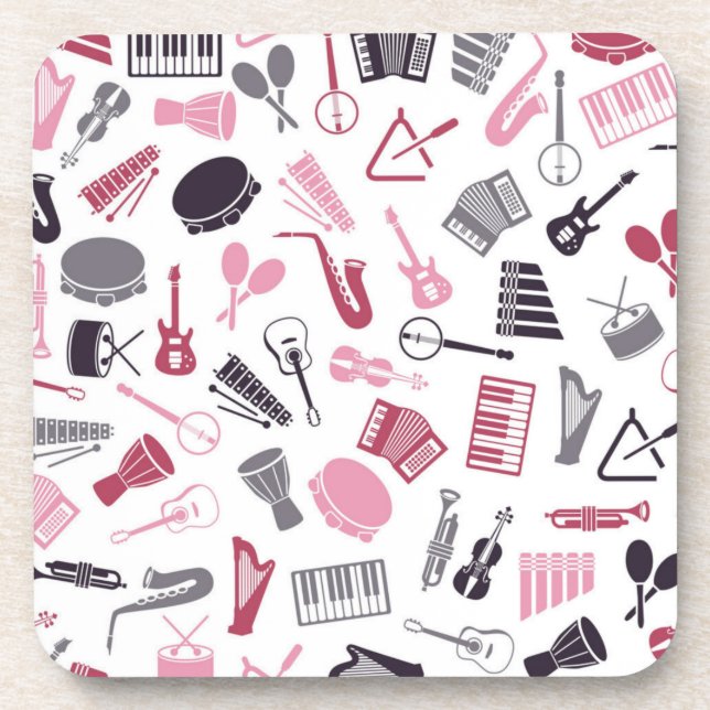Music pattern beverage coaster (Front)