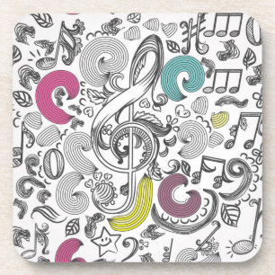 Music pattern beverage coaster