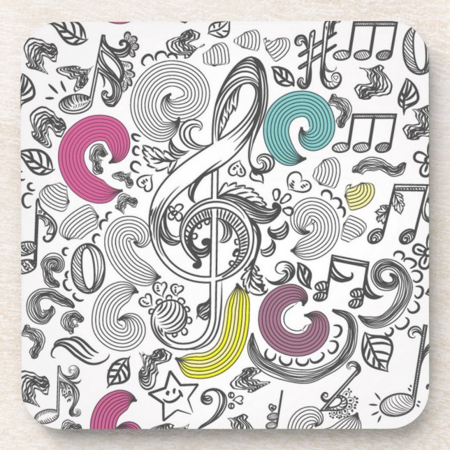 Music pattern beverage coaster (Front)