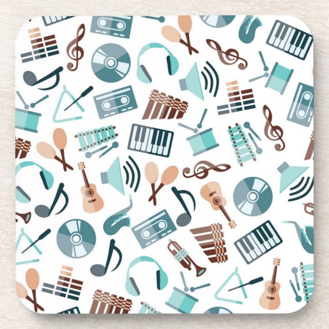 Music pattern beverage coaster (Front)
