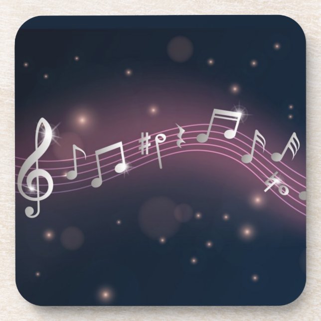 Music pattern beverage coaster (Front)